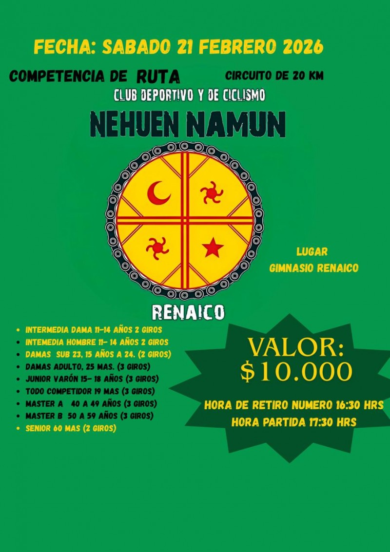 Competencia de Ruta Club Nehuen Namun