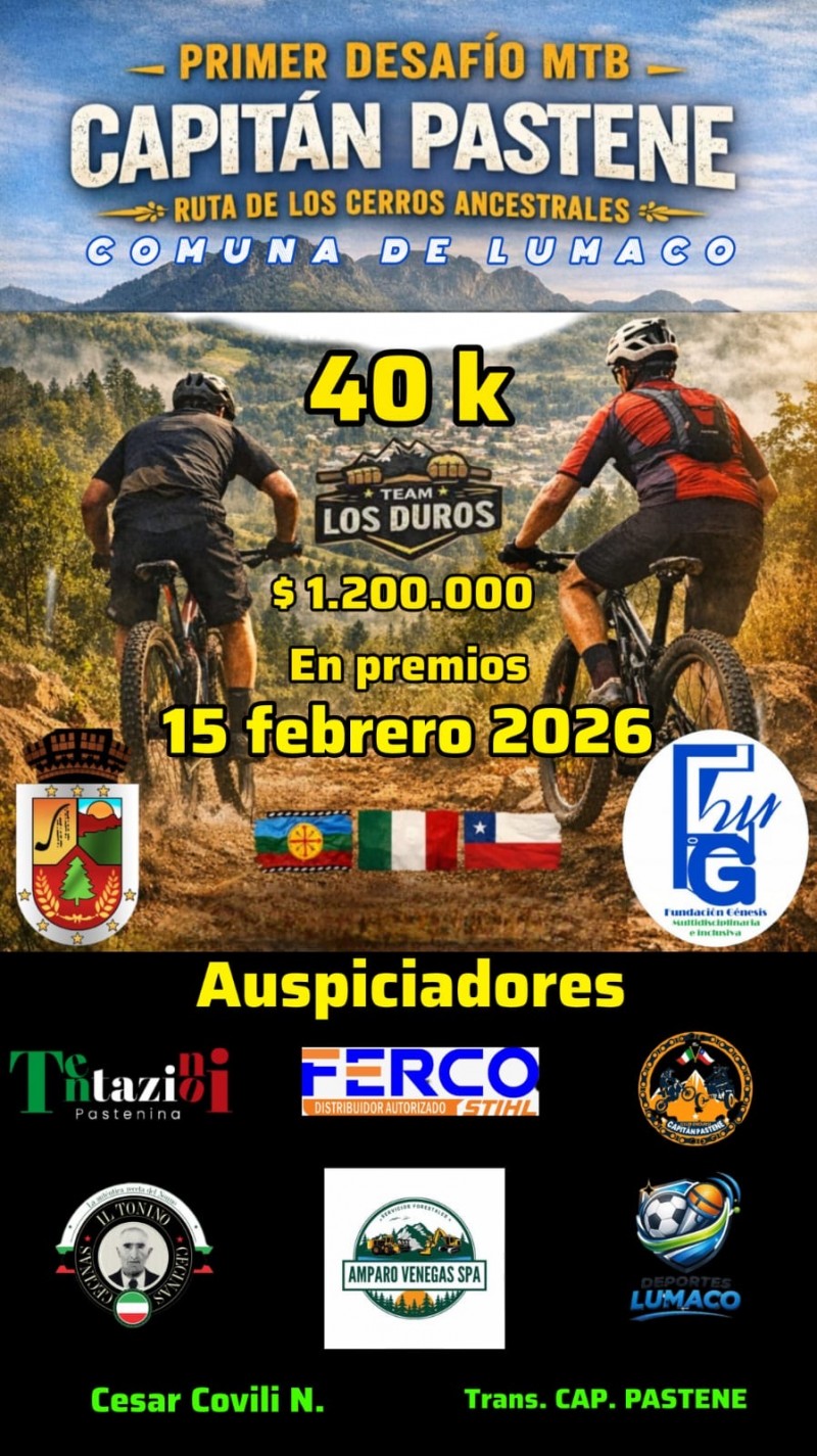 Primer Desaf&iacute;o MTB Capit&aacute;n Pastene - Ruta de los Cerros Ancestrales