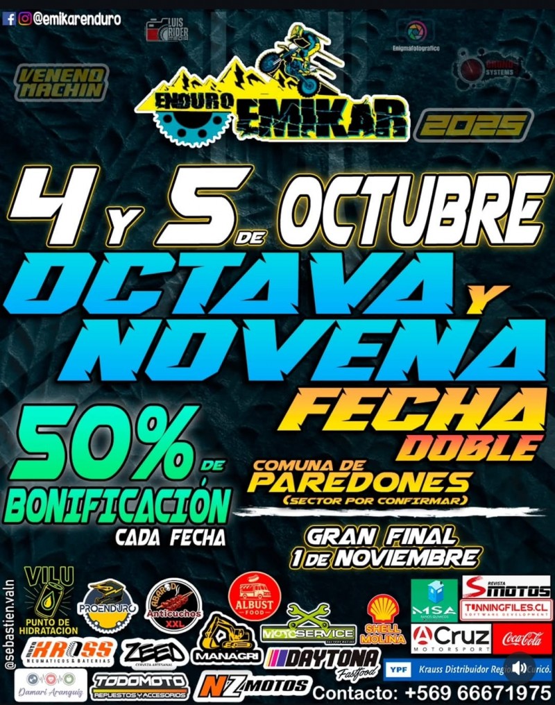 Octava Fecha Campeonato Enduro Emikar FECHA DOBLE